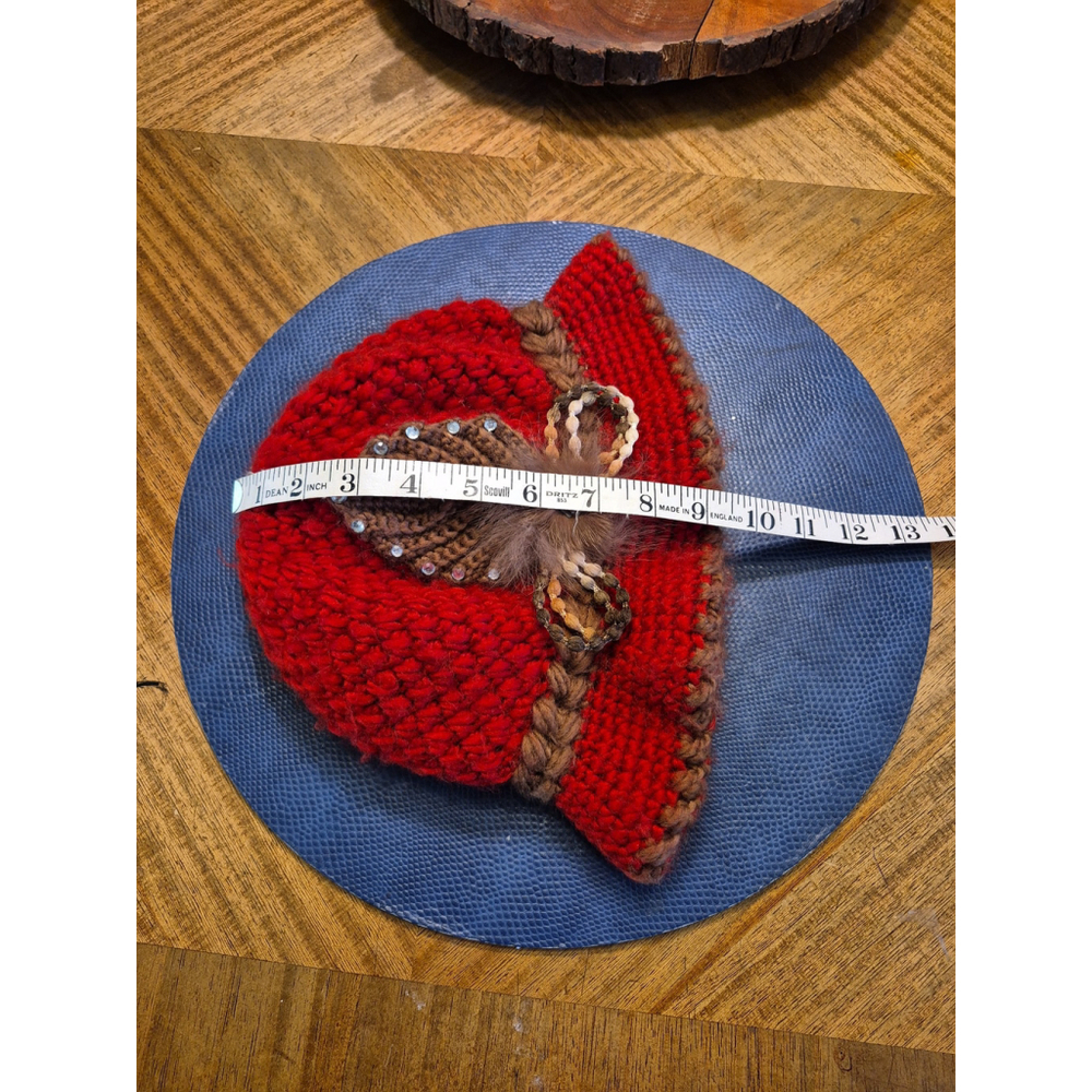 VINTAGE Hand Made Knitted Beanie/Stocking Women's Winter Cap/Hat OAFM #752g - Picture 11 of 12